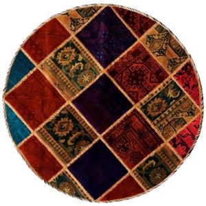 کلاژ فرش دستباف یک متری مدل گرد کد PACHWO25