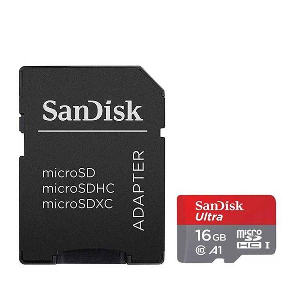 کارت حافظه microSDHC سن دیسک مدل Ultra A1 کلاس 10 استاندارد UHS-I U1 سرعت 98MBps ظرفیت 16 گیگابایت