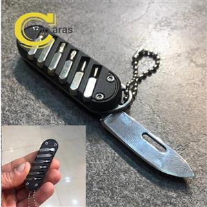 چاقو تاشو کوچک چندکاره ابزار دار جیبی BS-7 ضد زنگ
