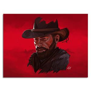 تابلو عکس اتاق گیمینگ با تم رد دد (افقی) Red Dead-011
