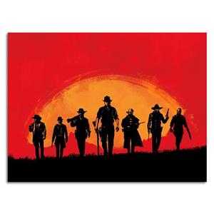تابلو عکس اتاق گیمینگ با تم رد دد (افقی) Red Dead-082