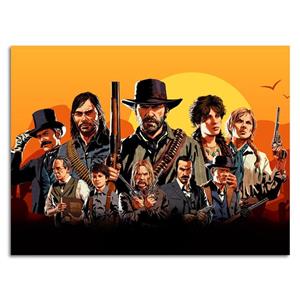 تابلو عکس اتاق گیمینگ با تم رد دد (افقی) Red Dead-059