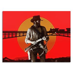 تابلو عکس اتاق گیمینگ با تم رد دد (افقی) Red Dead-005