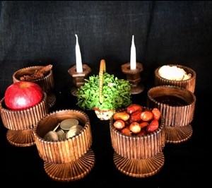 مجموعه ظروف هفت سین 8 پارچه مدل شیاردار