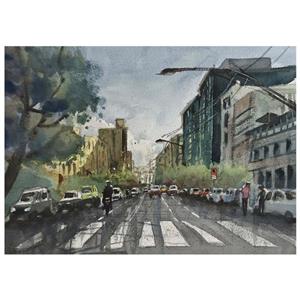 نقاشی آبرنگ طرح خیابان کد 158