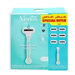 خود تراش ژیلت مدل Venus Deluxe Smooth Sensitive به همراه تیغ یدک بسته 5 عددی