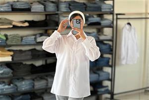 شومیز سفید ساده زنانه مدل بیسیک