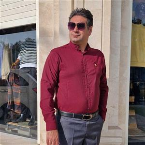 پیراهن قواره کشی ساده مردانه زرشکی کد 302322