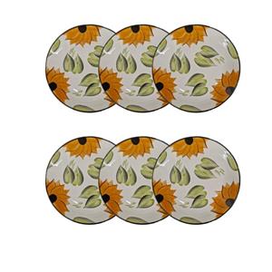 بشقاب غذا خوری مدل آفتابگردان مجموعه 6 عددی