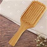 برس مو چوبی بامبو مستطیلی کف کرمی سایز بزرگ hair comb