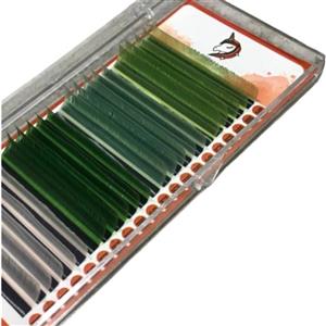 پالت مژه سبز و سفید برند یونیکورن فر D/ضخامت 0/07 /سایز میکس
