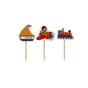 تاپر کوتاه تولد تم وسایل نقلیه بسته 10 عددی کد543