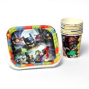 لیوان و پیش دستی تولد تم lego بسته 10 عددی