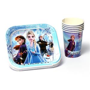 لیوان و پیش دستی تولد تم السا بسته 10 عددی