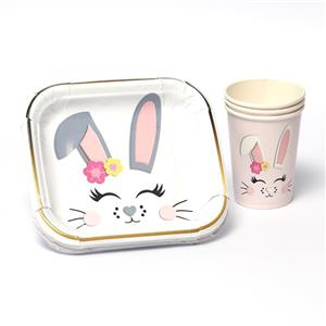 لیوان و پیش دستی تولد تم خرگوش بسته 10 عددی