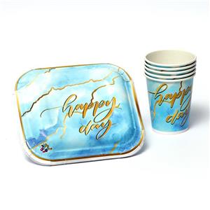 لیوان و پیش دستی تولد تم happy day بسته 10 عددی کد 2