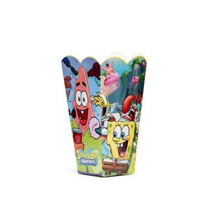 جعبه پاپ کورن تولد تم باب اسفنجی بسته 10 عددی