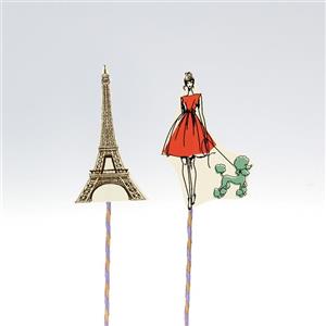 تاپر بلند تولد تم پاریس بسته 6 عددی