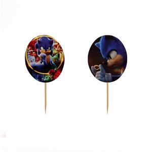 تاپر کوتاه تولد تم سونیک بسته 10 عددی