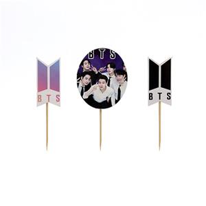 تاپر کوتاه تولد تم bts بسته 10 عددی
