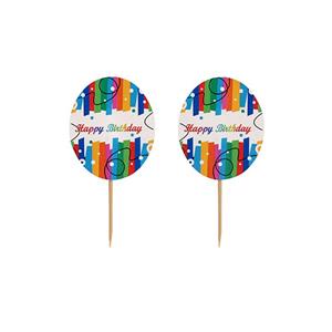 تاپر کوتاه تولد  تم happy birthday بسته 10 عددی