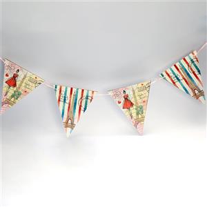 ریسه پرچمی تولد تم پاریس بسته 10 عددی