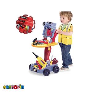 Truly Carpentry Tools  برند A5 اسباب بازی ست ابزار با چرخ آیتم 