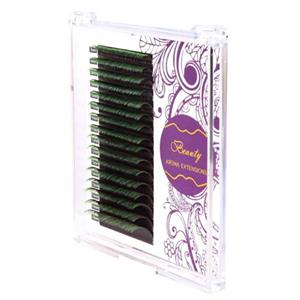 پالت مژه آمبره سبز مشکی برند بیوتی آرنا فر D ، ضخامت 0/07 / 16 لاین