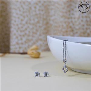 نیم ست نقره طرح لوزی