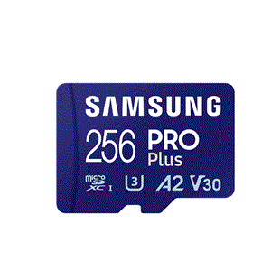 کارت حافظه MicroSDXC سامسونگ مدل Samsung PRO PLUS UHS-I U3 A2 V30 ظرفیت 256 گیگابایت به همراه آداپتور SD