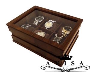 جعبه ساعت چوبی ۶ خانه کد ASB۵۵