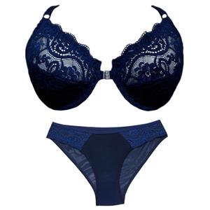 ست شورت و سوتین زنانه بی یو تی مدل جلو باز شو پشت طرح دار