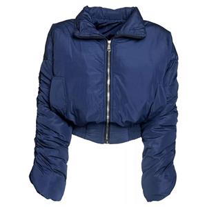 کراپ کاپشن زنانه کد 6055 رنگ سورمه ای