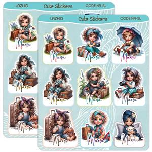 برچسب لاژید مدل اسم مانا طرح دخترونه بسته 2 عددی