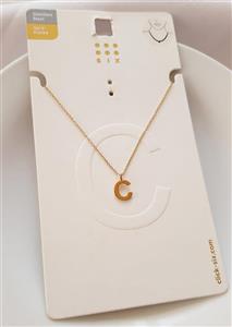 گردنبند زنانه استیل با روکش طلا حرف C کد 554