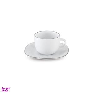 ست فنجان و نعلبکی چینی زرین ایران مدل چای خوری کواترو 8 سمن درجه عالی