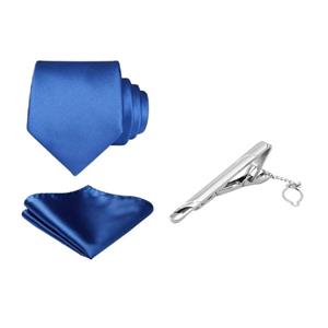 ست کراوات و دستمال جیب و گیره کراوات مردانه مدل TVF کد 23