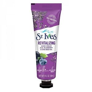 کرم دست زغال اخته و روغن دانه چیا سینت ایوز St.ives Hand Cream Acai Blueberry & Chia Seed Oil 30Ml
