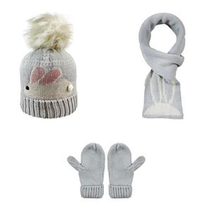 ست کلاه و شال گردن و دستکش بافتنی بچگانه اندلس مدل 167012