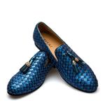 Men's Vintage Velvet Bv Embroidery Noble Loafer Shoes Slip-on Loafer Smoking Slipper Tassel Loafer