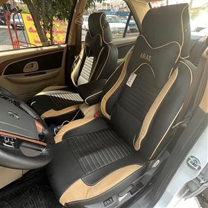 روکش صندلی ماشین پرشیا جدید چرم طرح پلاس رنگ مشکی کرم
