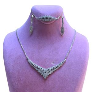 نیم ست نقره زنانه مدل برگ ساچ 0276 -