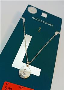 گردنبند زنانه زنجیری آویزدار نگین زیرکنیا روکش نقره حرف L