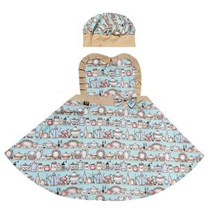 پیش بند آشپزخانه سیی مدل آشپزخانه بشقاب کد 1241.13 به همراه کلاه