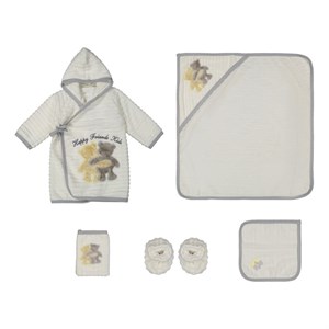 ست حوله کودک و نوزاد مادرکر طرح خرس سایز 75x75 سانتی‌متر مجموعه 5 عددی