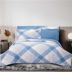 سرویس ملحفه ساتن کیسه ای شوپن آبی سایز90