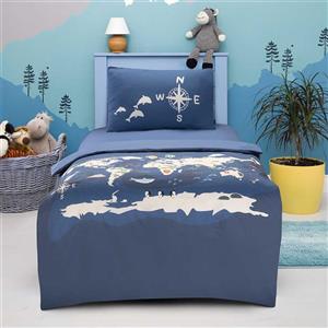 سرویس ملحفه بچگانه 3 تکه یونیورس سرمه ای کد8