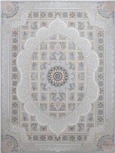 فرش 700 شانه نقشه مانلی زمینه نقره ای