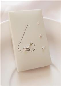 پرسینگ زنانه بینی نقره نگینی کد2