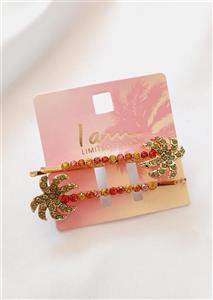 گیره مو دخترانه دوتایی نخل نگینی کد 241